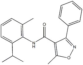 N-(2-isopropyl-6-methylphenyl)-5-methyl-3-phenyl-4-isoxazolecarboxamide Struktur