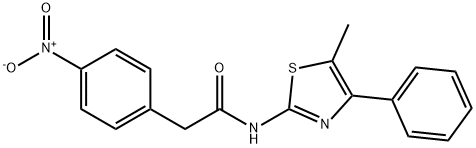 2-{4-nitrophenyl}-N-(5-methyl-4-phenyl-1,3-thiazol-2-yl)acetamide Struktur