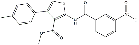 methyl 2-({3-nitrobenzoyl}amino)-4-(4-methylphenyl)-3-thiophenecarboxylate Struktur