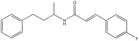 3-(4-fluorophenyl)-N-(1-methyl-3-phenylpropyl)acrylamide Struktur