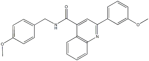 N-(4-methoxybenzyl)-2-(3-methoxyphenyl)-4-quinolinecarboxamide Struktur