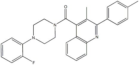 4-{[4-(2-fluorophenyl)-1-piperazinyl]carbonyl}-3-methyl-2-(4-methylphenyl)quinoline Struktur