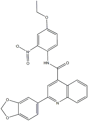 2-(1,3-benzodioxol-5-yl)-N-{4-ethoxy-2-nitrophenyl}-4-quinolinecarboxamide Struktur