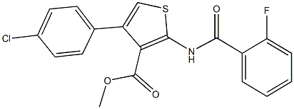 methyl 4-(4-chlorophenyl)-2-[(2-fluorobenzoyl)amino]-3-thiophenecarboxylate Struktur