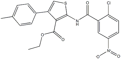 ethyl 2-({2-chloro-5-nitrobenzoyl}amino)-4-(4-methylphenyl)-3-thiophenecarboxylate Struktur