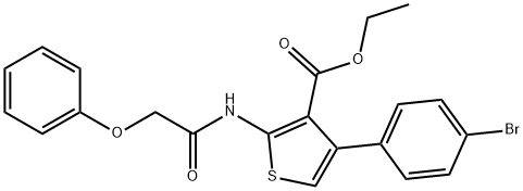 ethyl 4-(4-bromophenyl)-2-[(phenoxyacetyl)amino]-3-thiophenecarboxylate Struktur