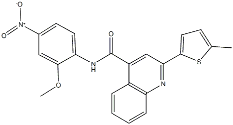 N-{4-nitro-2-methoxyphenyl}-2-(5-methyl-2-thienyl)-4-quinolinecarboxamide Struktur