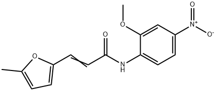 N-{4-nitro-2-methoxyphenyl}-3-(5-methyl-2-furyl)acrylamide Struktur