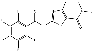 N,N,4-trimethyl-2-[(2,3,4,5,6-pentafluorobenzoyl)amino]-1,3-thiazole-5-carboxamide Struktur