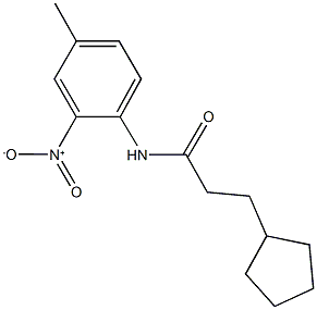 3-cyclopentyl-N-{2-nitro-4-methylphenyl}propanamide Struktur