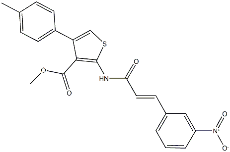 methyl 2-[(3-{3-nitrophenyl}acryloyl)amino]-4-(4-methylphenyl)-3-thiophenecarboxylate Struktur