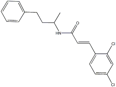 3-(2,4-dichlorophenyl)-N-(1-methyl-3-phenylpropyl)acrylamide Struktur