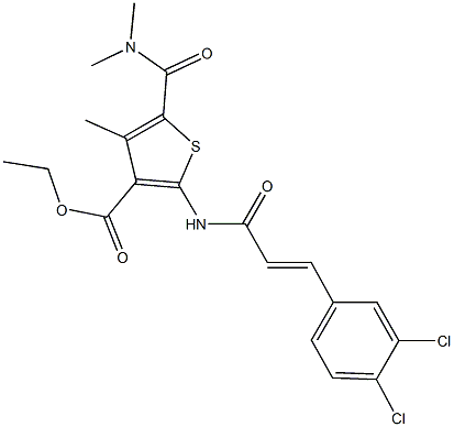 ethyl 2-{[3-(3,4-dichlorophenyl)acryloyl]amino}-5-[(dimethylamino)carbonyl]-4-methyl-3-thiophenecarboxylate Struktur