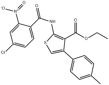 ethyl 2-({4-chloro-2-nitrobenzoyl}amino)-4-(4-methylphenyl)-3-thiophenecarboxylate Struktur