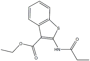 ethyl 2-(propionylamino)-1-benzothiophene-3-carboxylate Struktur