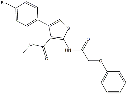 methyl 4-(4-bromophenyl)-2-[(phenoxyacetyl)amino]-3-thiophenecarboxylate Struktur