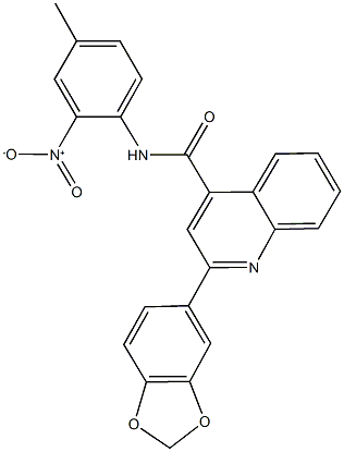 2-(1,3-benzodioxol-5-yl)-N-{2-nitro-4-methylphenyl}-4-quinolinecarboxamide Struktur