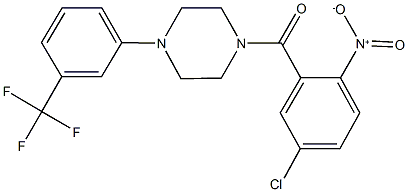 1-{5-chloro-2-nitrobenzoyl}-4-[3-(trifluoromethyl)phenyl]piperazine Struktur