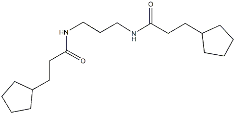 3-cyclopentyl-N-{3-[(3-cyclopentylpropanoyl)amino]propyl}propanamide Struktur