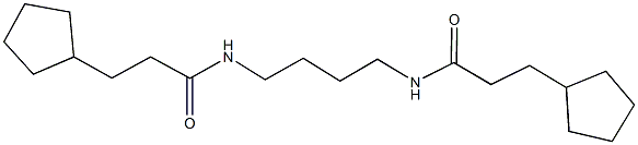 3-cyclopentyl-N-{4-[(3-cyclopentylpropanoyl)amino]butyl}propanamide Struktur