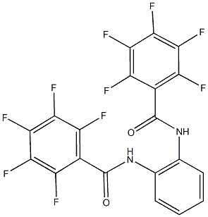 2,3,4,5,6-pentafluoro-N-{2-[(2,3,4,5,6-pentafluorobenzoyl)amino]phenyl}benzamide Struktur