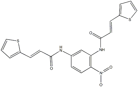 N-(2-nitro-5-{[3-(2-thienyl)acryloyl]amino}phenyl)-3-(2-thienyl)acrylamide Struktur