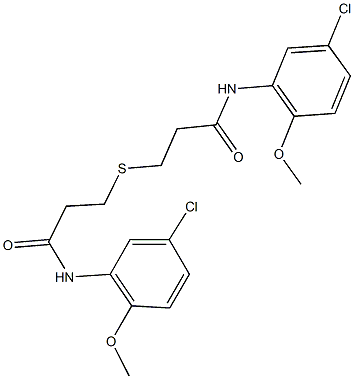 3-{[3-(5-chloro-2-methoxyanilino)-3-oxopropyl]sulfanyl}-N-(5-chloro-2-methoxyphenyl)propanamide Struktur