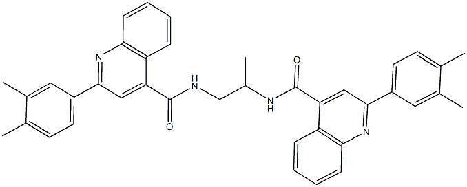 2-(3,4-dimethylphenyl)-N-[2-({[2-(3,4-dimethylphenyl)-4-quinolinyl]carbonyl}amino)-1-methylethyl]-4-quinolinecarboxamide Struktur