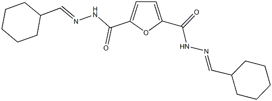 N'~2~,N'~5~-bis(cyclohexylmethylene)-2,5-furandicarbohydrazide Struktur