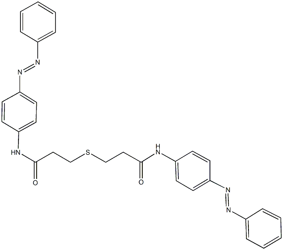 3-({3-oxo-3-[4-(phenyldiazenyl)anilino]propyl}sulfanyl)-N-[4-(phenyldiazenyl)phenyl]propanamide Struktur