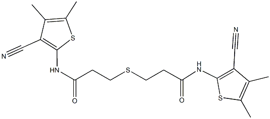 N-(3-cyano-4,5-dimethyl-2-thienyl)-3-({3-[(3-cyano-4,5-dimethyl-2-thienyl)amino]-3-oxopropyl}sulfanyl)propanamide Struktur