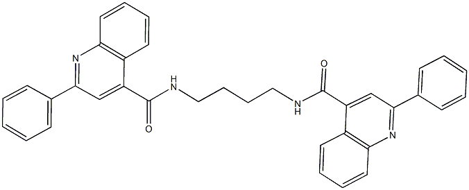 2-phenyl-N-(4-{[(2-phenyl-4-quinolinyl)carbonyl]amino}butyl)-4-quinolinecarboxamide Struktur