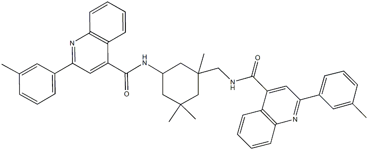 2-(3-methylphenyl)-N-{3,3,5-trimethyl-5-[({[2-(3-methylphenyl)-4-quinolinyl]carbonyl}amino)methyl]cyclohexyl}-4-quinolinecarboxamide Struktur