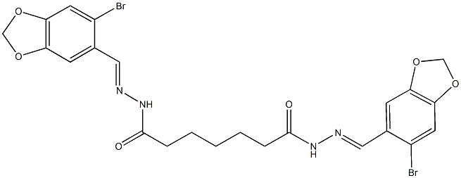 N'~1~,N'~7~-bis[(6-bromo-1,3-benzodioxol-5-yl)methylene]heptanedihydrazide Struktur