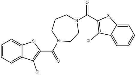 1,4-bis[(3-chloro-1-benzothien-2-yl)carbonyl]-1,4-diazepane Struktur