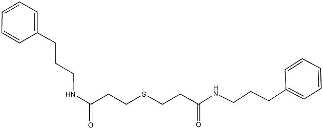 3-({3-oxo-3-[(3-phenylpropyl)amino]propyl}sulfanyl)-N-(3-phenylpropyl)propanamide Struktur