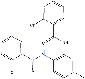 2-chloro-N-{2-[(2-chlorobenzoyl)amino]-5-methylphenyl}benzamide Struktur