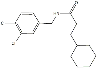 3-cyclohexyl-N-(3,4-dichlorobenzyl)propanamide Struktur