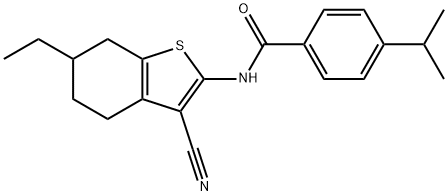 N-(3-cyano-6-ethyl-4,5,6,7-tetrahydro-1-benzothien-2-yl)-4-isopropylbenzamide Struktur