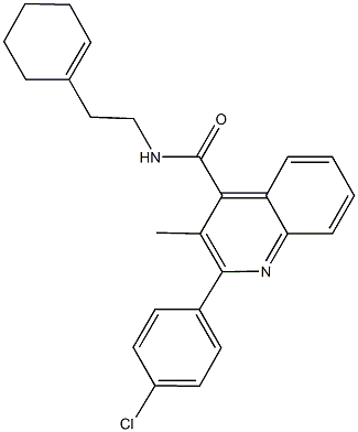 2-(4-chlorophenyl)-N-[2-(1-cyclohexen-1-yl)ethyl]-3-methyl-4-quinolinecarboxamide Struktur