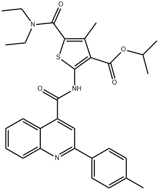 isopropyl 5-[(diethylamino)carbonyl]-4-methyl-2-({[2-(4-methylphenyl)-4-quinolinyl]carbonyl}amino)-3-thiophenecarboxylate Struktur