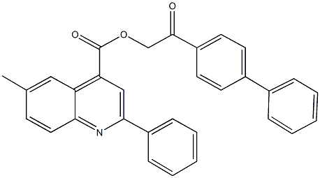 2-[1,1'-biphenyl]-4-yl-2-oxoethyl 6-methyl-2-phenyl-4-quinolinecarboxylate Struktur