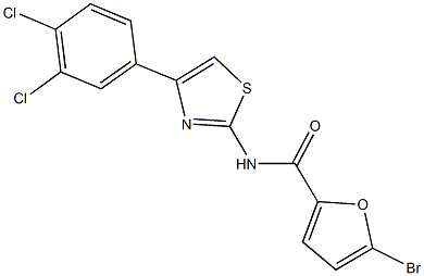 5-bromo-N-[4-(3,4-dichlorophenyl)-1,3-thiazol-2-yl]-2-furamide Struktur