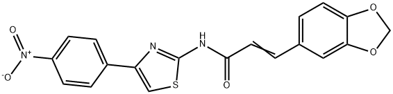 3-(1,3-benzodioxol-5-yl)-N-(4-{4-nitrophenyl}-1,3-thiazol-2-yl)acrylamide Struktur