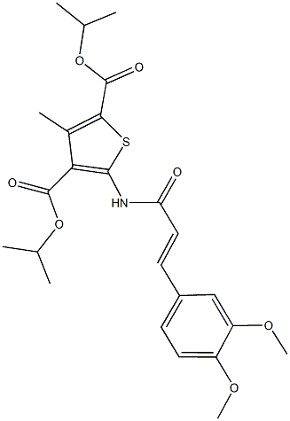 diisopropyl 5-{[3-(3,4-dimethoxyphenyl)acryloyl]amino}-3-methyl-2,4-thiophenedicarboxylate Struktur