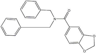 N,N-dibenzyl-1,3-benzodioxole-5-carboxamide Struktur