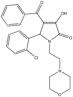 4-benzoyl-5-(2-chlorophenyl)-3-hydroxy-1-[2-(4-morpholinyl)ethyl]-1,5-dihydro-2H-pyrrol-2-one Struktur