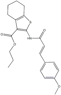 propyl 2-{[3-(4-methoxyphenyl)acryloyl]amino}-4,5,6,7-tetrahydro-1-benzothiophene-3-carboxylate Struktur