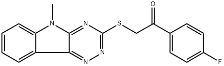 1-(4-fluorophenyl)-2-[(5-methyl-5H-[1,2,4]triazino[5,6-b]indol-3-yl)sulfanyl]ethanone Struktur