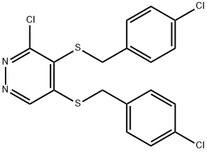 3-chloro-4,5-bis[(4-chlorobenzyl)sulfanyl]pyridazine Struktur